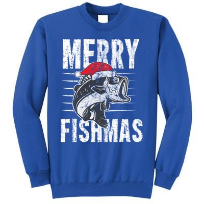 Merry Fishmas Funny Gift Funny Fishing Christmas Gift Sweatshirt