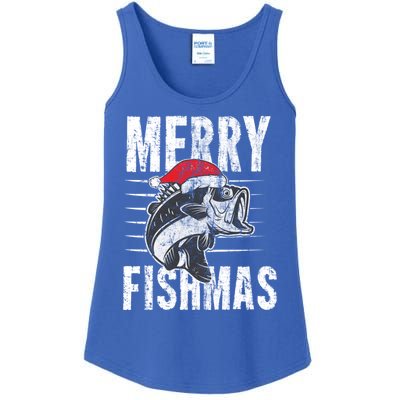 Merry Fishmas Funny Gift Funny Fishing Christmas Gift Ladies Essential Tank