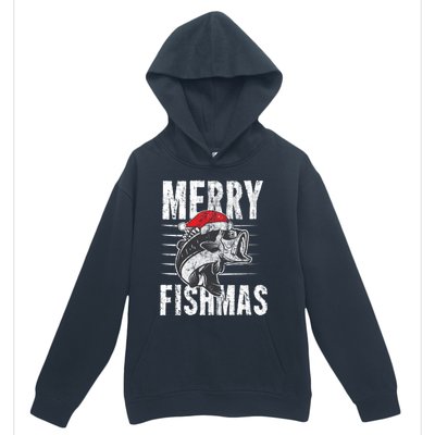 Merry Fishmas Funny Gift Funny Fishing Christmas Gift Urban Pullover Hoodie