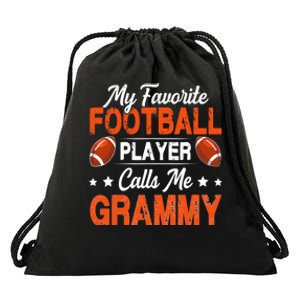 My Favorite Football Player Calls Me Grammy Football Lover Drawstring Bag