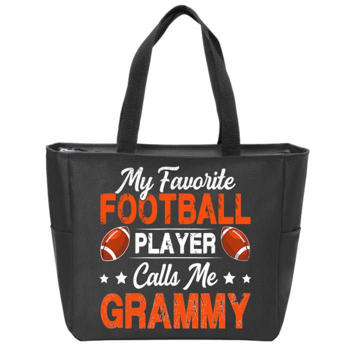 My Favorite Football Player Calls Me Grammy Football Lover Zip Tote Bag