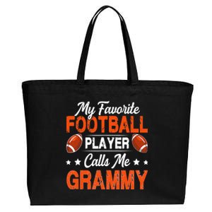 My Favorite Football Player Calls Me Grammy Football Lover Cotton Canvas Jumbo Tote