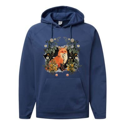 Mystical Fox Fairy Tale Forest Animals Forest Dwellers Nature Children Performance Fleece Hoodie