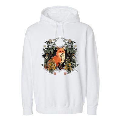 Mystical Fox Fairy Tale Forest Animals Forest Dwellers Nature Children Garment-Dyed Fleece Hoodie