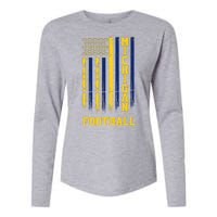 Michigan Football Fan American Flag Womens Cotton Relaxed Long Sleeve T-Shirt