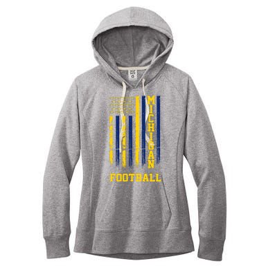 Michigan Football Fan American Flag Women's Fleece Hoodie