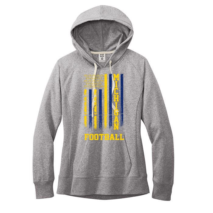 Michigan Football Fan American Flag Women's Fleece Hoodie