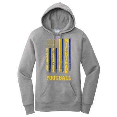 Michigan Football Fan American Flag Women's Pullover Hoodie