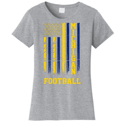 Michigan Football Fan American Flag Women's T-Shirt