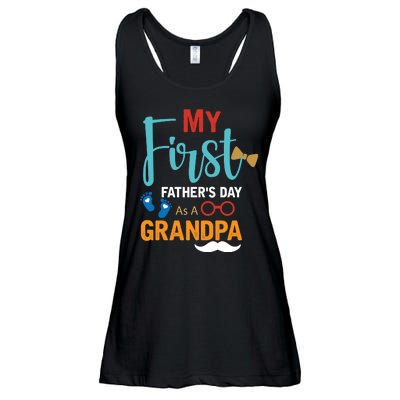 My First Father's Day As A Grandpa Ladies Essential Flowy Tank