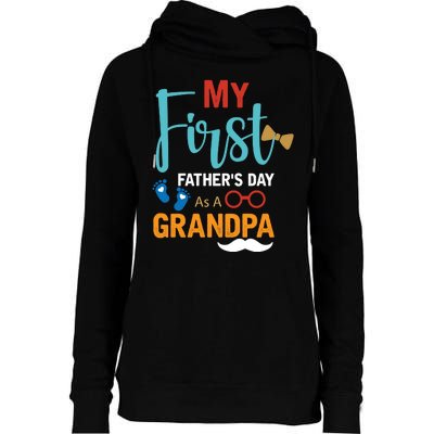 My First Father's Day As A Grandpa Womens Funnel Neck Pullover Hood