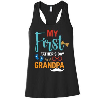 My First Father's Day As A Grandpa Women's Racerback Tank