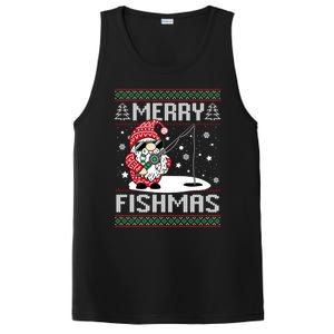 Merry Fishmas Fishing Gnome Christmas Santa Fisher Gift PosiCharge Competitor Tank