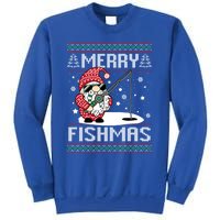 Merry Fishmas Fishing Gnome Christmas Santa Fisher Gift Sweatshirt