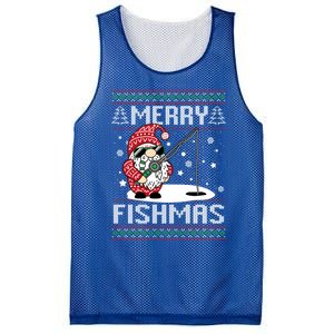 Merry Fishmas Fishing Gnome Christmas Santa Fisher Gift Mesh Reversible Basketball Jersey Tank