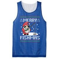 Merry Fishmas Fishing Gnome Christmas Santa Fisher Gift Mesh Reversible Basketball Jersey Tank