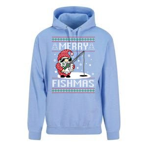 Merry Fishmas Fishing Gnome Christmas Santa Fisher Gift Unisex Surf Hoodie