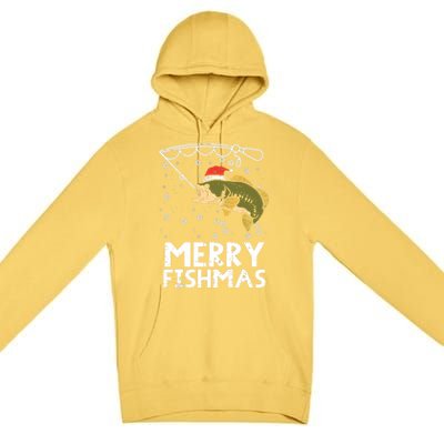 Merry Fishmas Fish Fishing Christmas Pajamas Christmas Gift Premium Pullover Hoodie