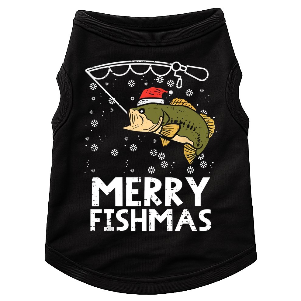 Merry Fishmas Fish Fishing Christmas Pajamas Christmas Gift Doggie Tank