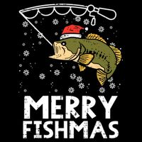 Merry Fishmas Fish Fishing Christmas Pajamas Christmas Gift Cooling Performance Crew T-Shirt