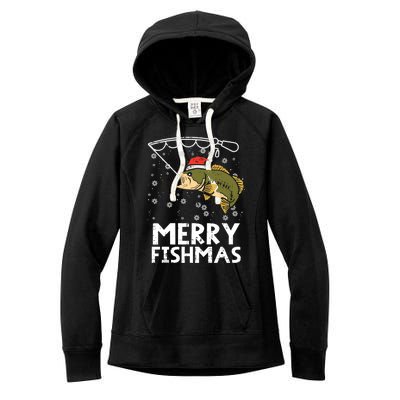 Merry Fishmas Fish Fishing Christmas Pajamas Christmas Gift Women's Fleece Hoodie