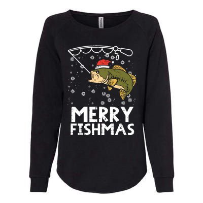 Merry Fishmas Fish Fishing Christmas Pajamas Christmas Gift Womens California Wash Sweatshirt