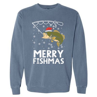 Merry Fishmas Fish Fishing Christmas Pajamas Christmas Gift Garment-Dyed Sweatshirt