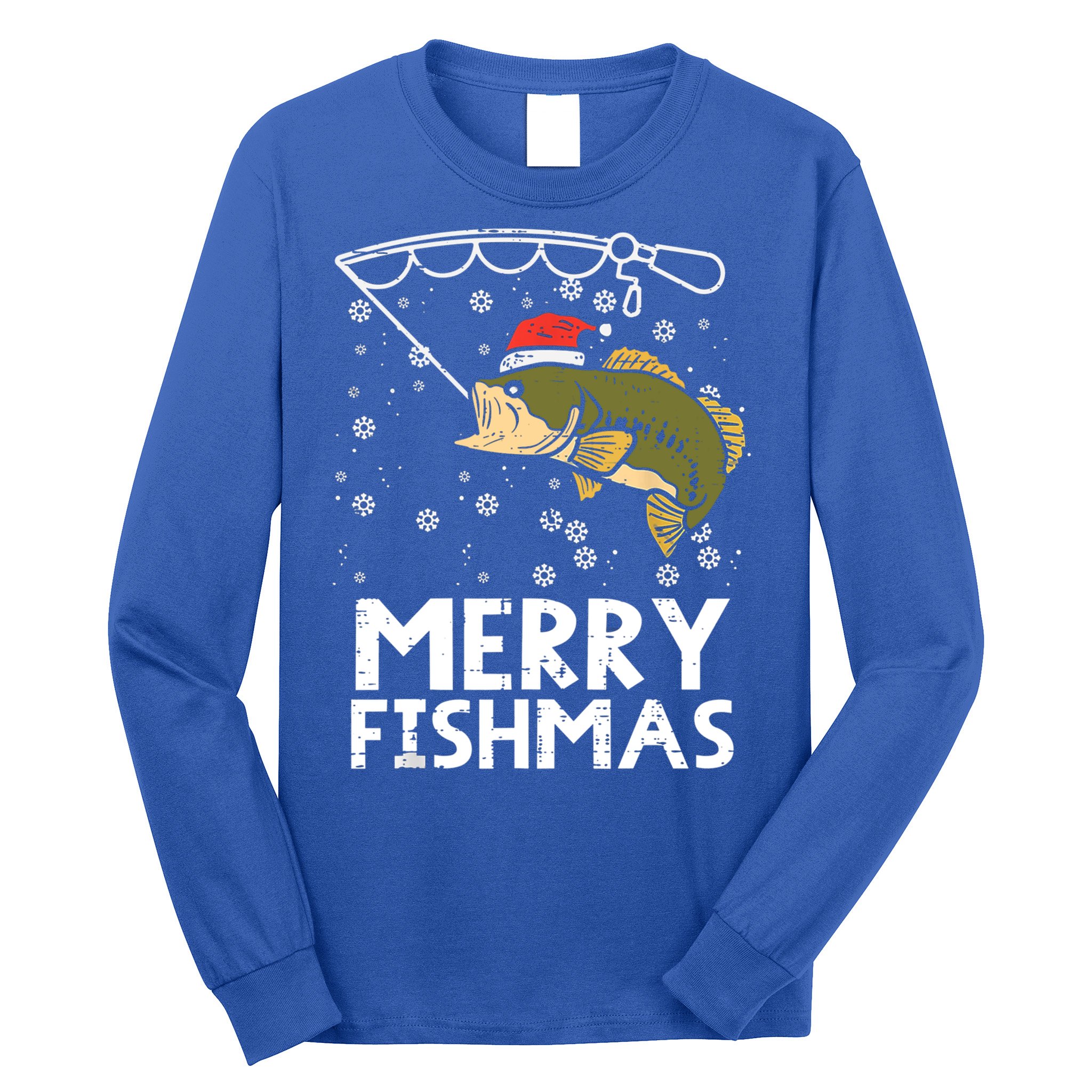 Merry Fishmas Fish Fishing Christmas Pajamas Christmas Gift Long Sleeve Shirt