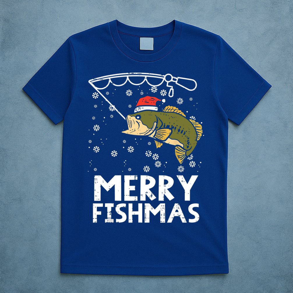 Merry Fishmas Fish Fishing Christmas Pajamas Christmas Gift T-Shirt