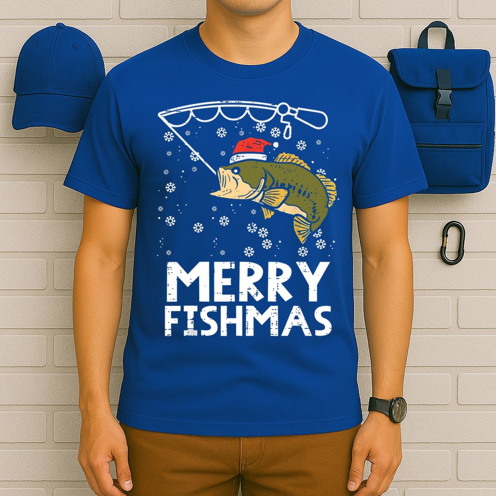 Merry Fishmas Fish Fishing Christmas Pajamas Christmas Gift T-Shirt