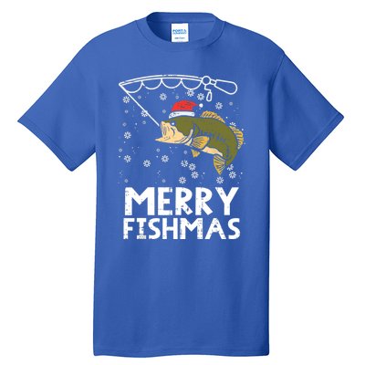 Merry Fishmas Fish Fishing Christmas Pajamas Christmas Gift Tall T-Shirt