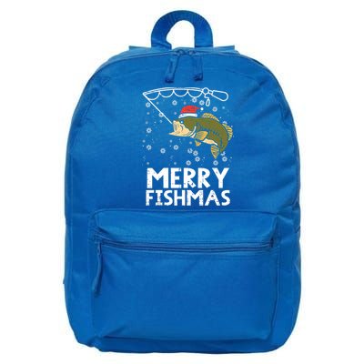 Merry Fishmas Fish Fishing Christmas Pajamas Christmas Gift 16 in Basic Backpack