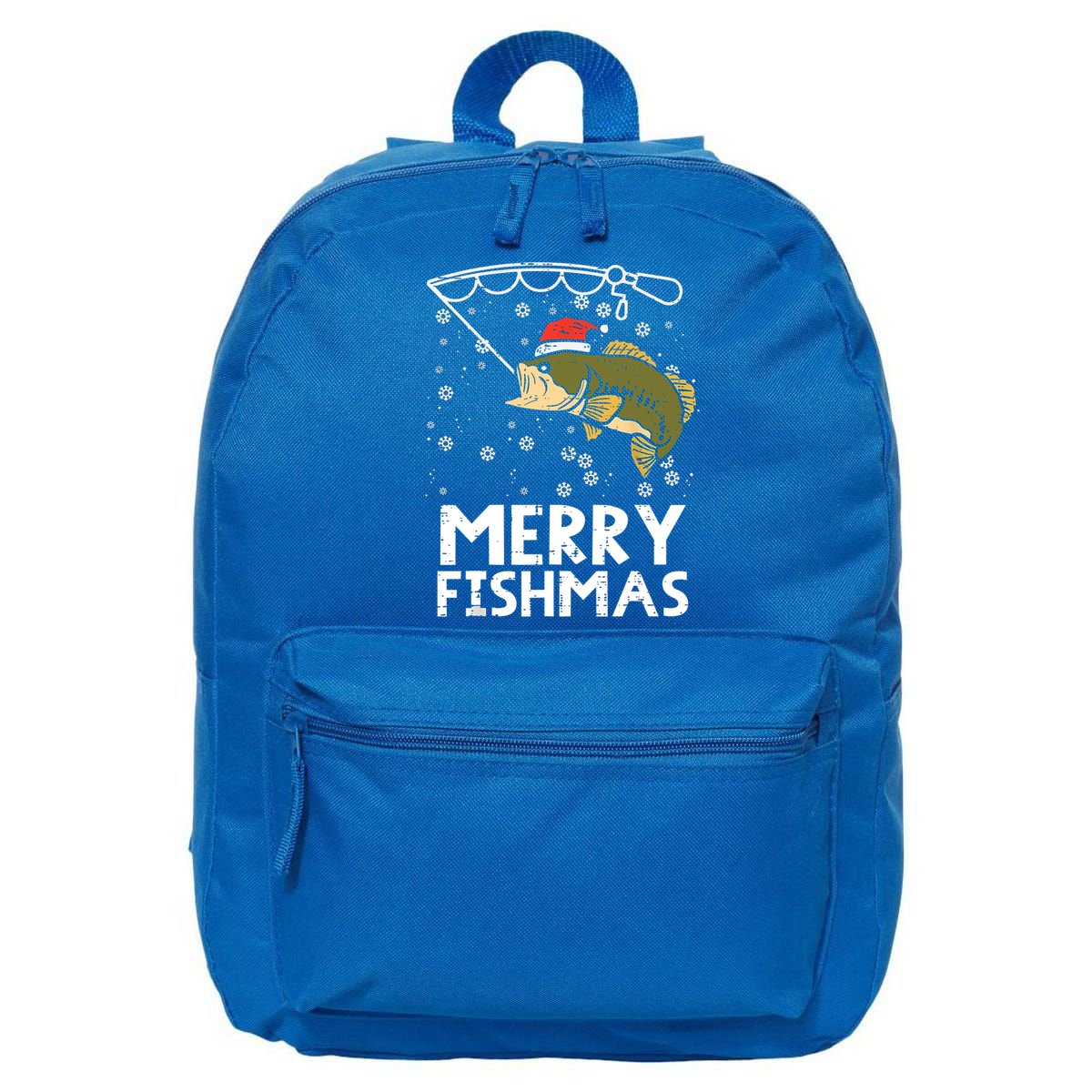 Merry Fishmas Fish Fishing Christmas Pajamas Christmas Gift 16 in Basic Backpack