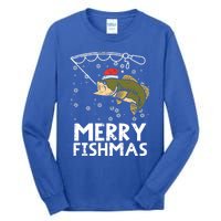 Merry Fishmas Fish Fishing Christmas Pajamas Christmas Gift Tall Long Sleeve T-Shirt