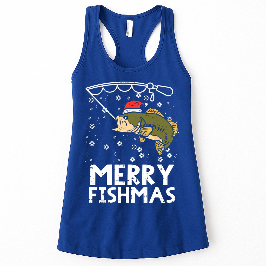 Merry Fishmas Fish Fishing Christmas Pajamas Christmas Gift Womens Tank Top