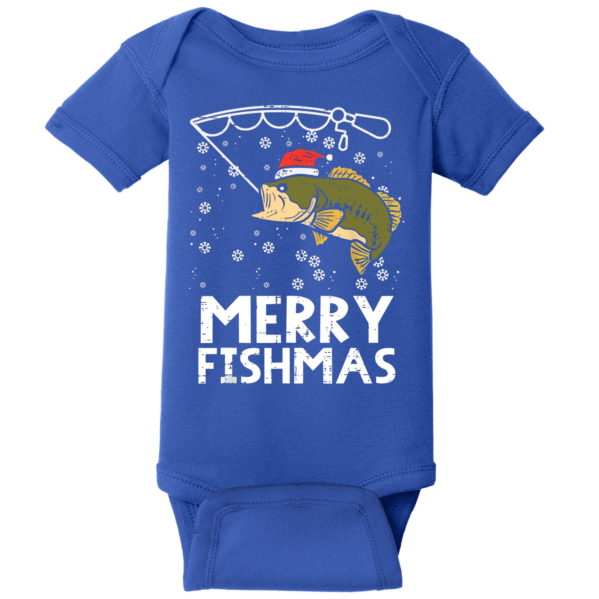 Merry Fishmas Fish Fishing Christmas Pajamas Christmas Gift Baby Bodysuit