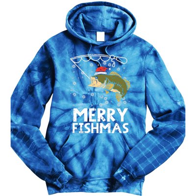 Merry Fishmas Fish Fishing Christmas Pajamas Christmas Gift Tie Dye Hoodie