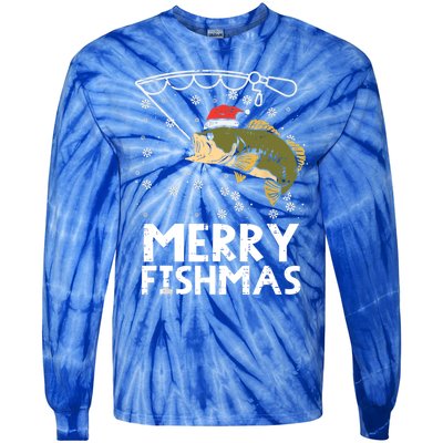 Merry Fishmas Fish Fishing Christmas Pajamas Christmas Gift Tie-Dye Long Sleeve Shirt