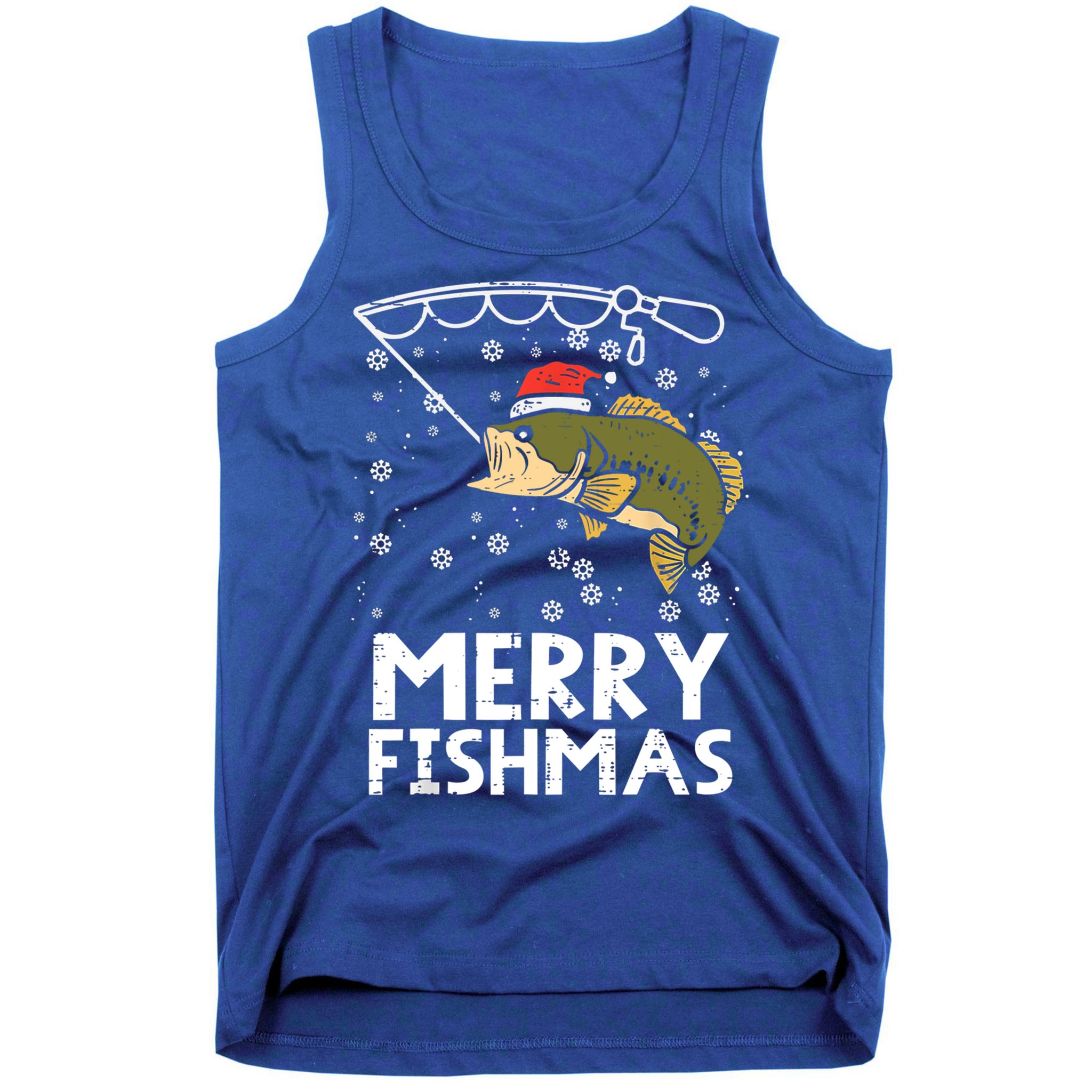 Merry Fishmas Fish Fishing Christmas Pajamas Christmas Gift Tank Top