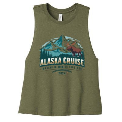 Matching Family Friends And Group Alaskan Alaska Cruise 2024 Women's Racerback Cropped Tank