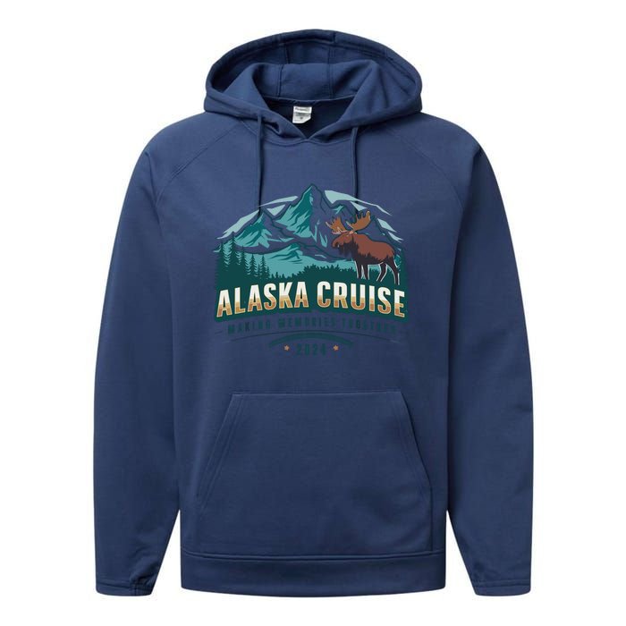 Matching Family Friends And Group Alaskan Alaska Cruise 2024 Performance Fleece Hoodie