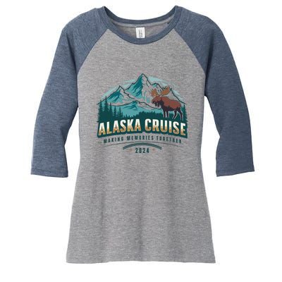 Matching Family Friends And Group Alaskan Alaska Cruise 2024 Women's Tri-Blend 3/4-Sleeve Raglan Shirt