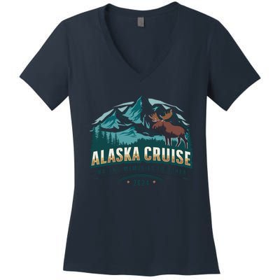 Matching Family Friends And Group Alaskan Alaska Cruise 2024 Women's V-Neck T-Shirt