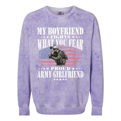 My Friend Fights What You Fear Proud Army Friend Gift Meaningful Gift Colorblast Crewneck Sweatshirt