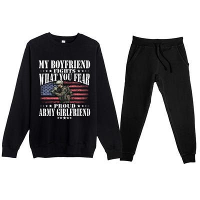 My Friend Fights What You Fear Proud Army Friend Gift Meaningful Gift Premium Crewneck Sweatsuit Set