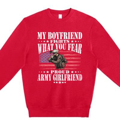 My Friend Fights What You Fear Proud Army Friend Gift Meaningful Gift Premium Crewneck Sweatshirt