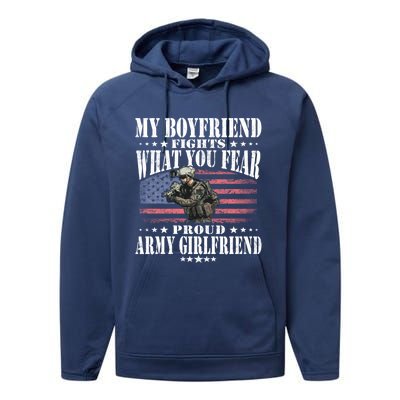 My Friend Fights What You Fear Proud Army Friend Gift Meaningful Gift Performance Fleece Hoodie