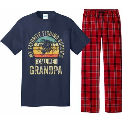 My Favorite Fishing Buddies Call Me Grandpa Fisherman Pajama Set