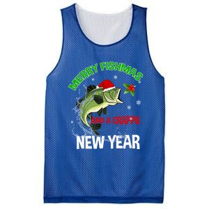 Merry Fishmas Fish Fishing Fisher Christmas Xmas Pajama Gift Mesh Reversible Basketball Jersey Tank