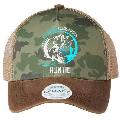 My Favorite Fishing Buddies Call Me Auntie Legacy Tie Dye Trucker Hat